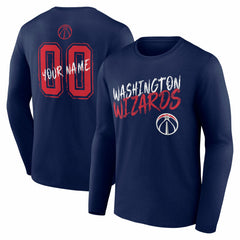 Washington Wizards Hustle Custom Long Sleeve T-Shirt Navy
