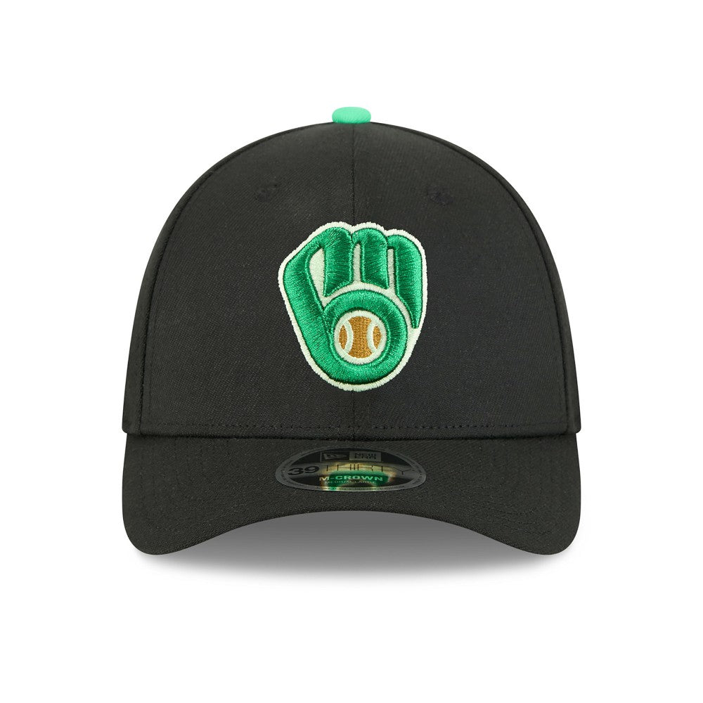 Milwaukee Brewers New Era 2026 St. Patrick's Day 39THIRTY Flex Hat - Black Hats
