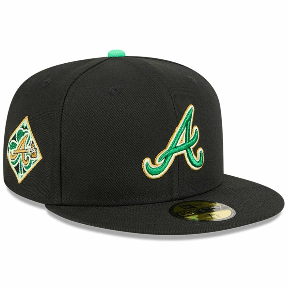 Atlanta Braves New Era 2026 St. Patrick's Day 59FIFTY Fitted Hat - Black Hats