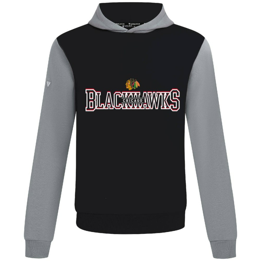 NHL Chicago Blackhawks Levelwear Ultimate Journey Pullover Hoodie - Black/Gray