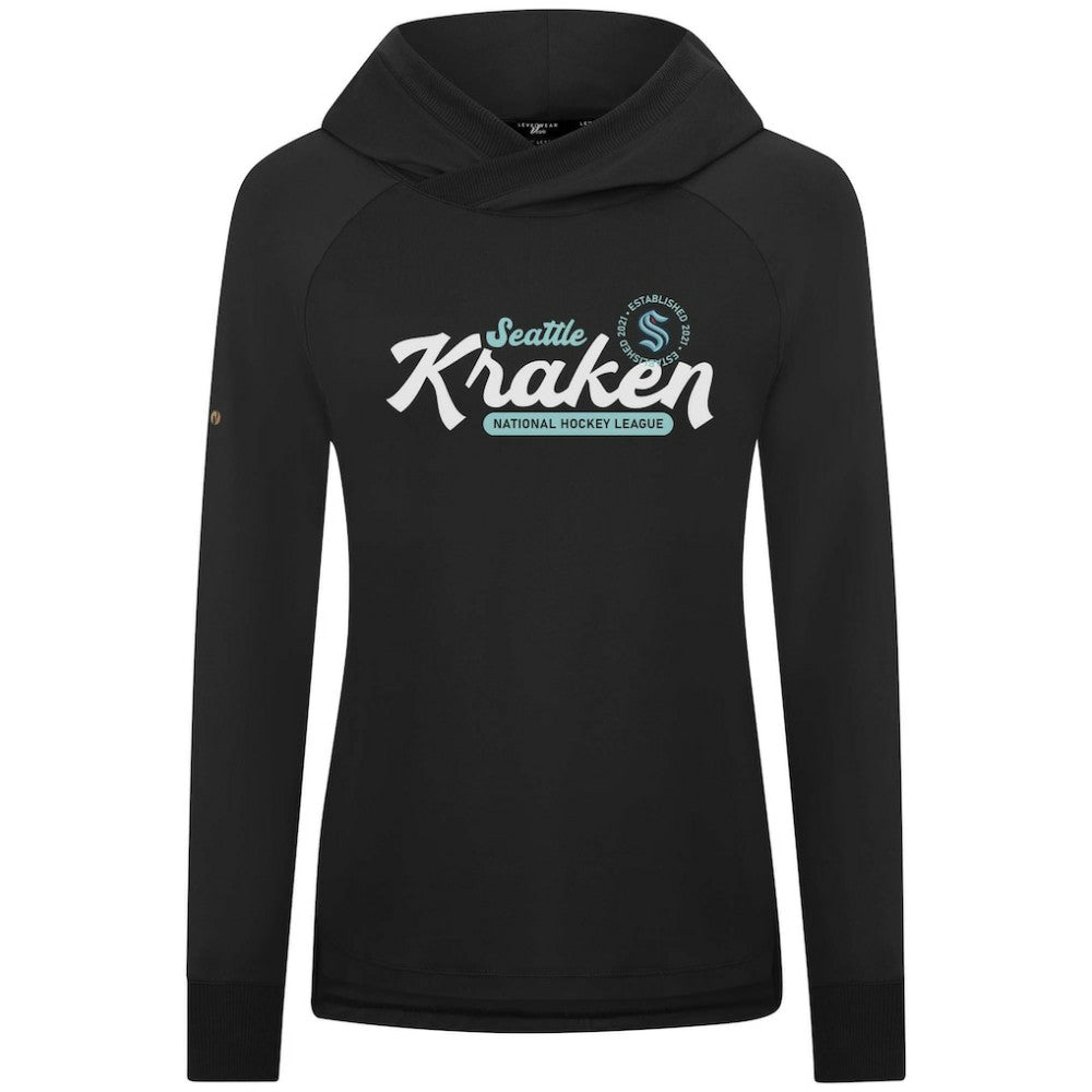 NHL Seattle Kraken Levelwear Women's Slender Monument Raglan Pullover Hoodie - Black