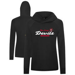 NHL New Jersey Devils Levelwear Women's Slender Monument Raglan Pullover Hoodie - Black