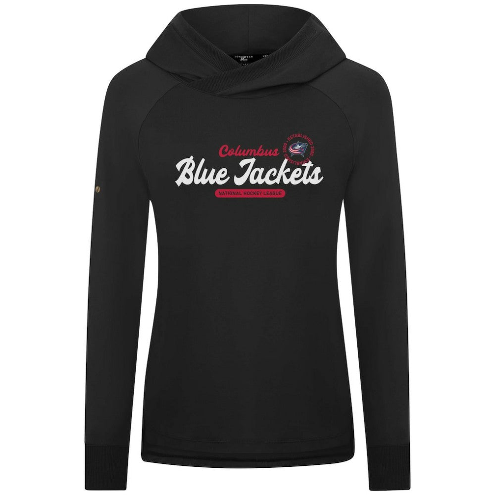 NHL Columbus Blue Jackets Levelwear Women's Slender Monument Raglan Pullover Hoodie - Black