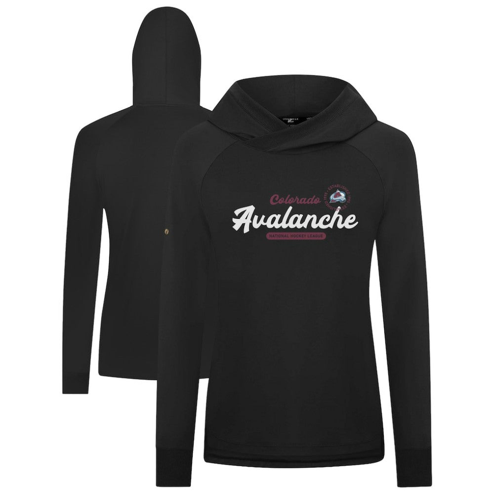 NHL Colorado Avalanche Levelwear Women's Slender Monument Raglan Pullover Hoodie - Black