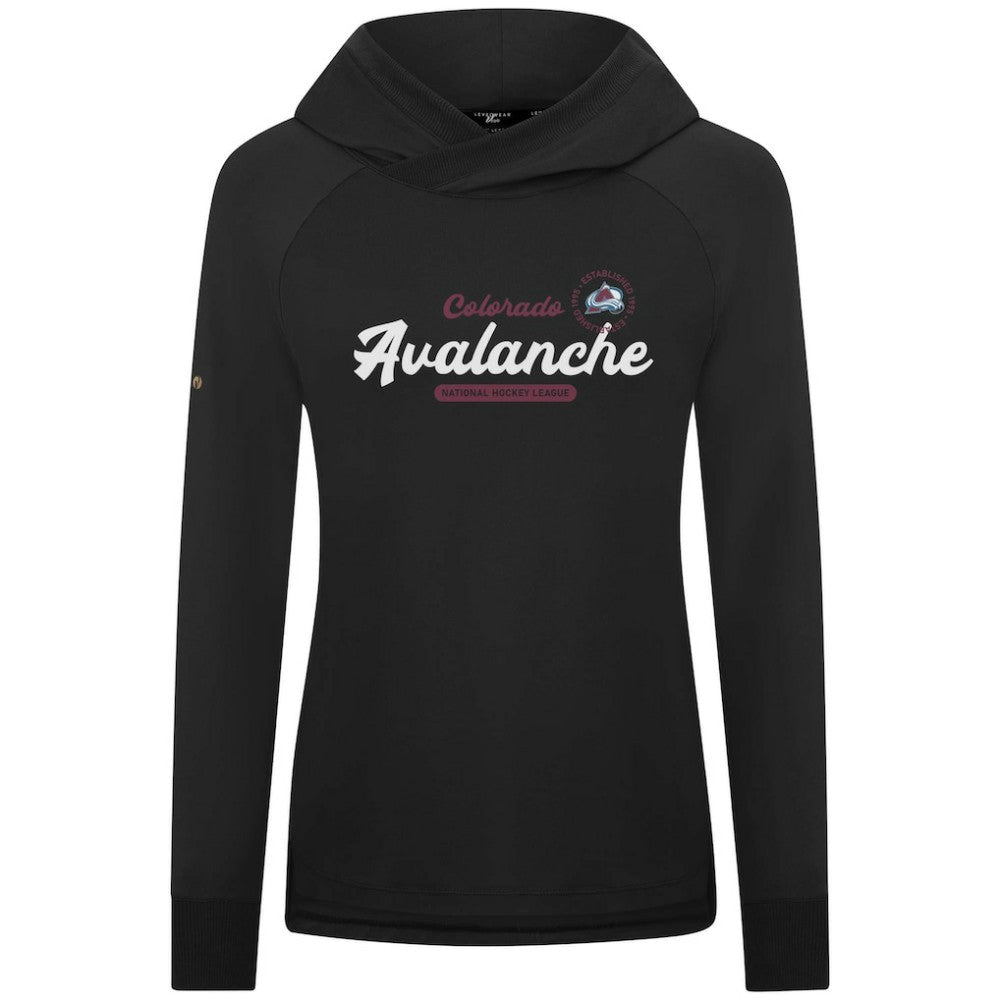 NHL Colorado Avalanche Levelwear Women's Slender Monument Raglan Pullover Hoodie - Black