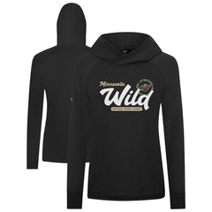 NHL Minnesota Wild Levelwear Women's Slender Monument Raglan Pullover Hoodie - Black