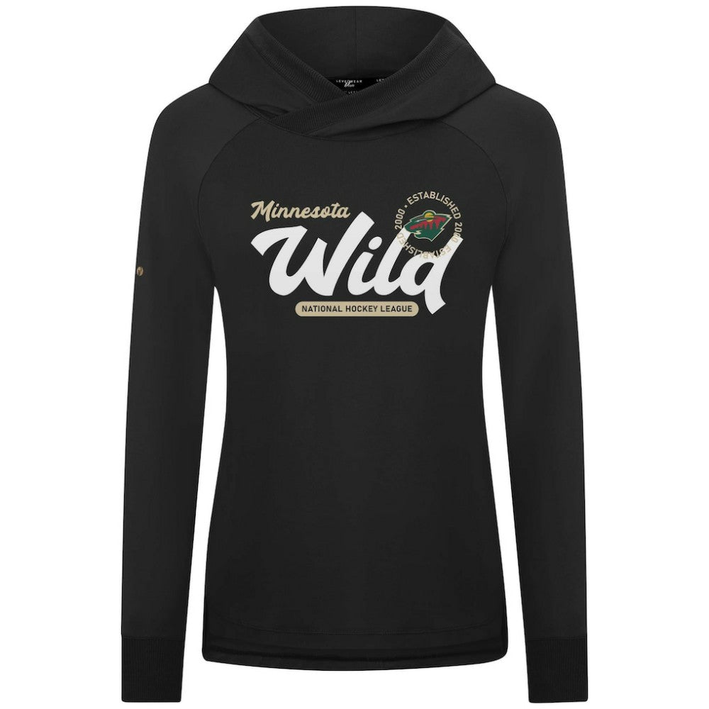 NHL Minnesota Wild Levelwear Women's Slender Monument Raglan Pullover Hoodie - Black