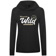 NHL Minnesota Wild Levelwear Women's Slender Monument Raglan Pullover Hoodie - Black