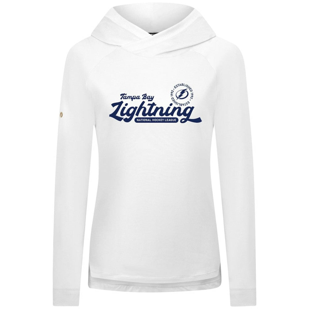 NHL Tampa Bay Lightning Levelwear Women's Slender Monument Raglan Pullover Hoodie - White