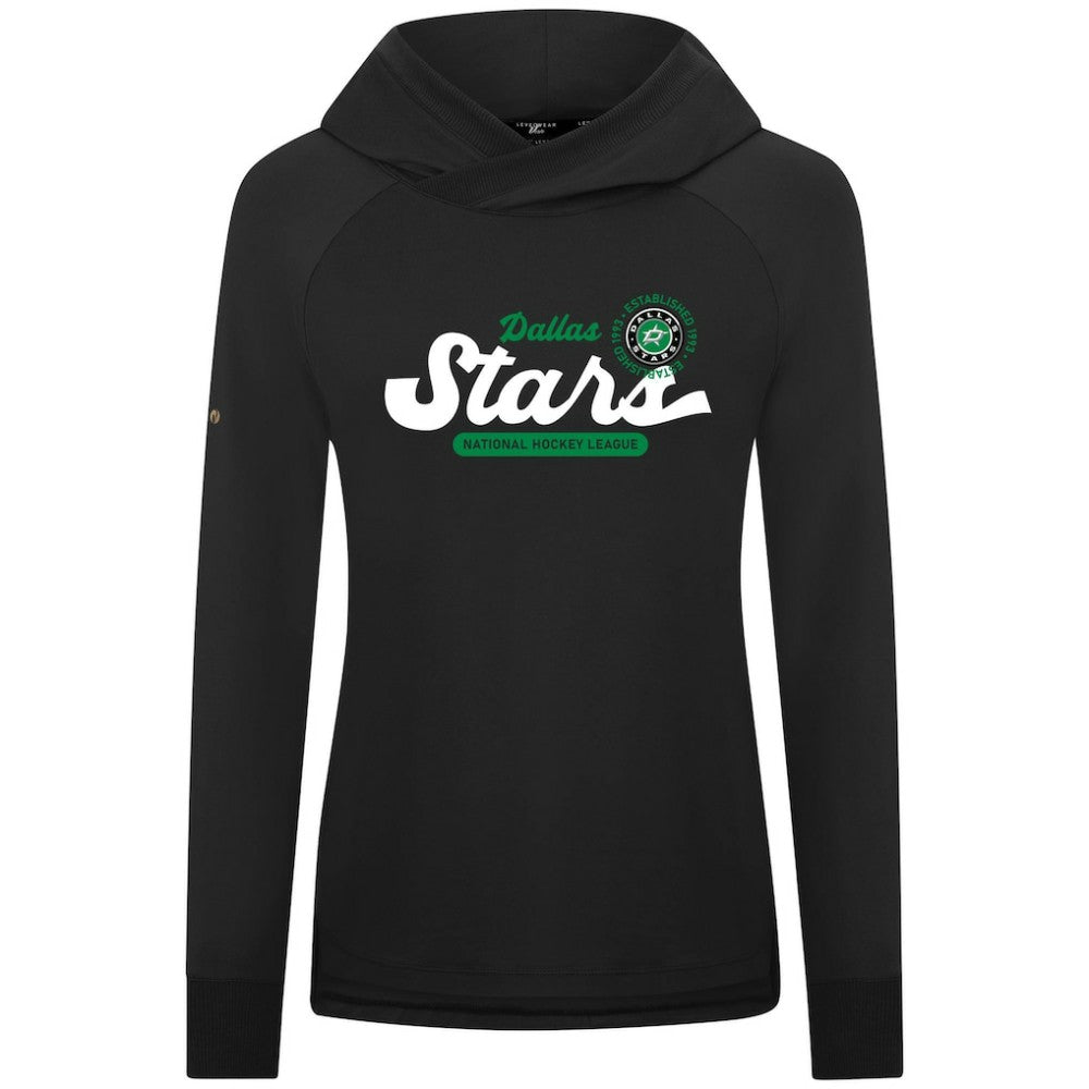 NHL Dallas Stars Levelwear Women's Slender Monument Raglan Pullover Hoodie - Black