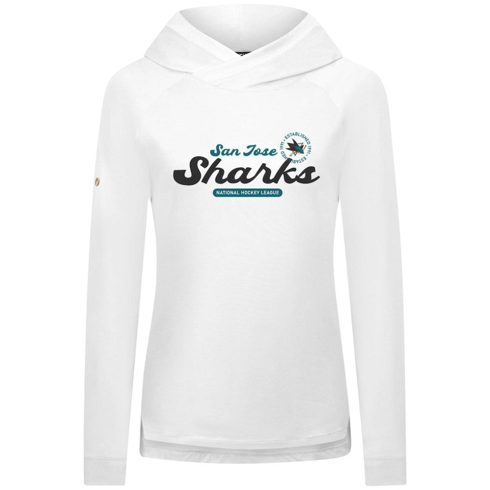 NHL San Jose Sharks Levelwear Women's Slender Monument Raglan Pullover Hoodie - White