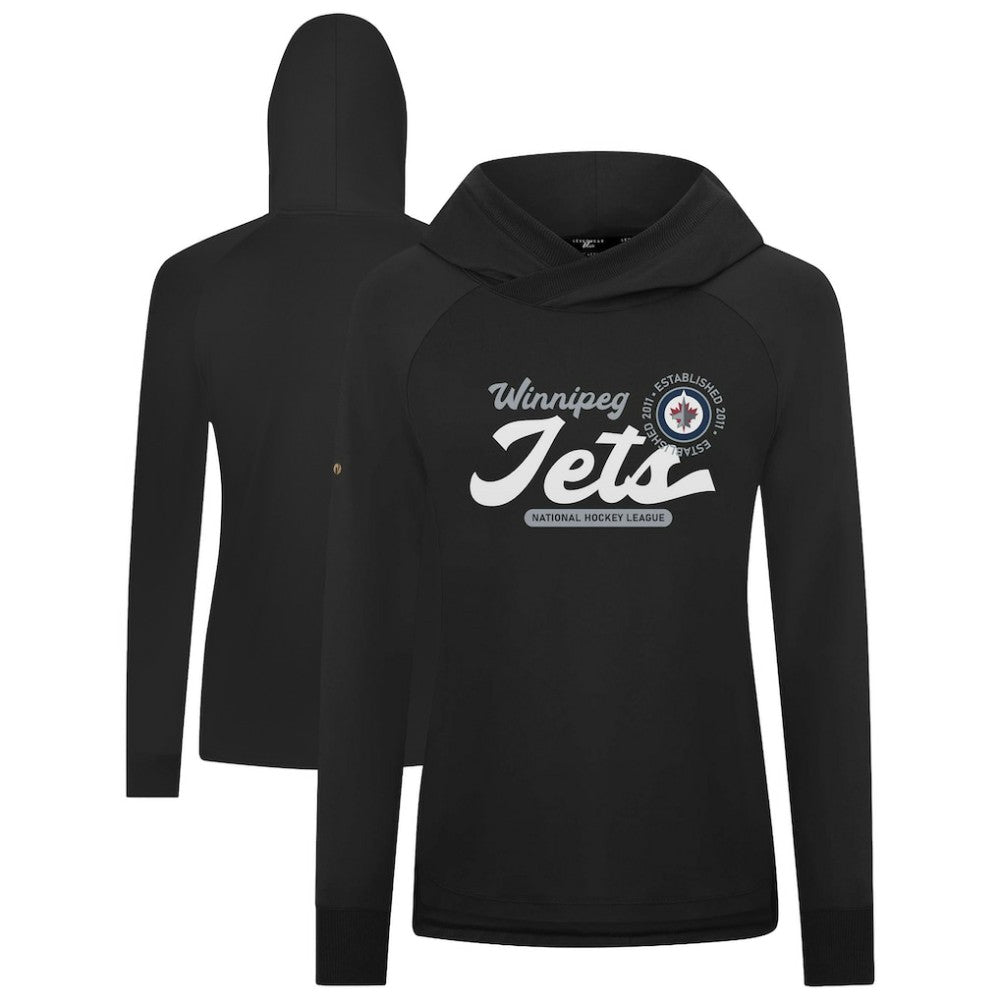 NHL Winnipeg Jets Levelwear Women's Slender Monument Raglan Pullover Hoodie - Black