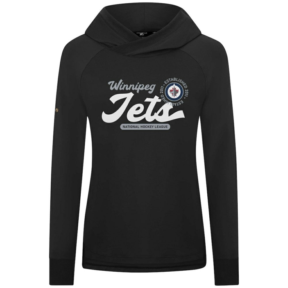 NHL Winnipeg Jets Levelwear Women's Slender Monument Raglan Pullover Hoodie - Black