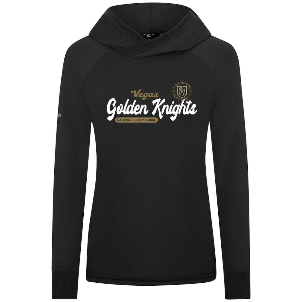 NHL Vegas Golden Knights Levelwear Women's Slender Monument Raglan Pullover Hoodie - Black