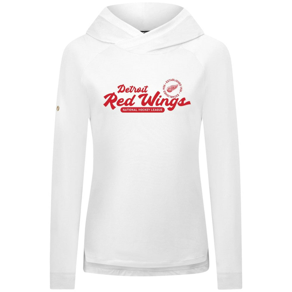 NHL Detroit Red Wings Levelwear Women's Slender Monument Raglan Pullover Hoodie - White