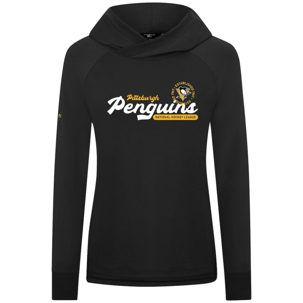 NHL Pittsburgh Penguins Levelwear Women's Slender Monument Raglan Pullover Hoodie - Black