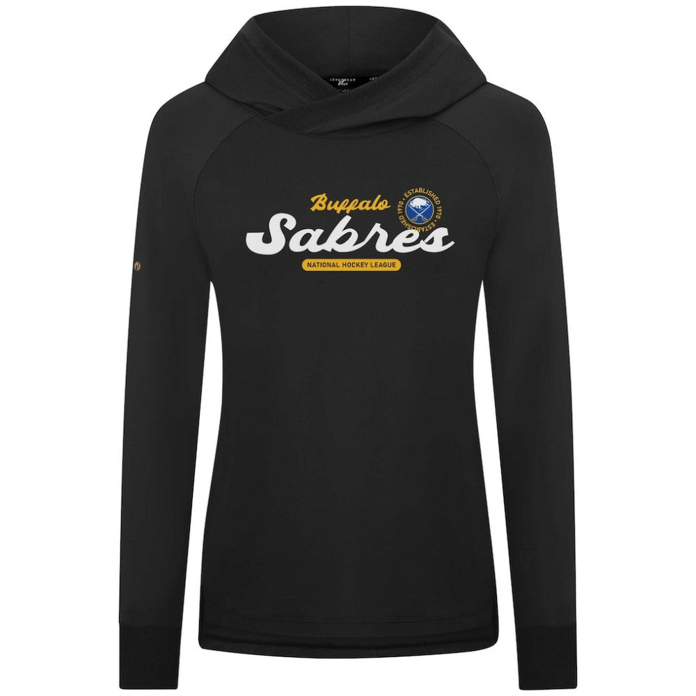 NHL Buffalo Sabres Levelwear Women's Slender Monument Raglan Pullover Hoodie - Black