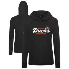 NHL Anaheim Ducks Levelwear Women's Slender Monument Raglan Pullover Hoodie - Black