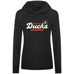 NHL Anaheim Ducks Levelwear Women's Slender Monument Raglan Pullover Hoodie - Black