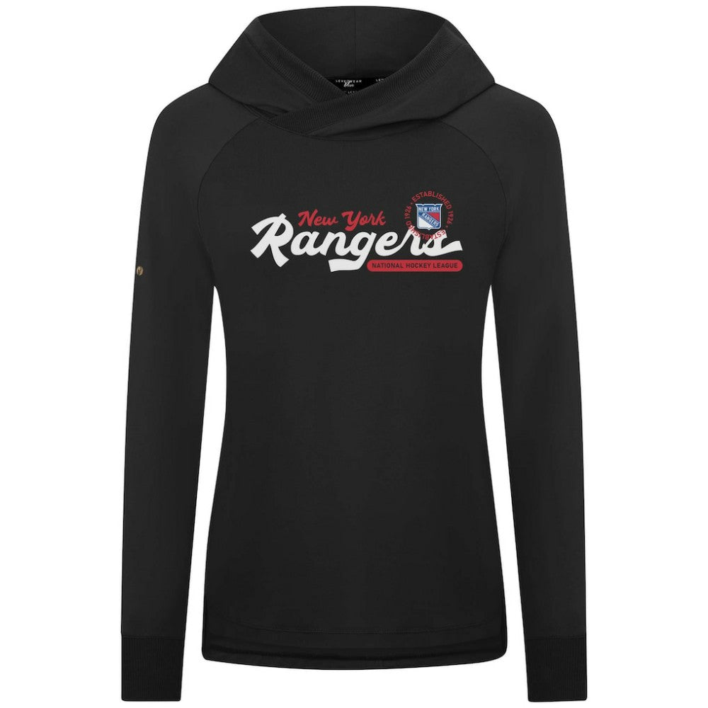NHL New York Rangers Levelwear Women's Slender Monument Raglan Pullover Hoodie - Black