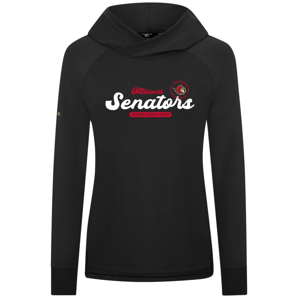 NHL Ottawa Senators Levelwear Women's Slender Monument Raglan Pullover Hoodie - Black