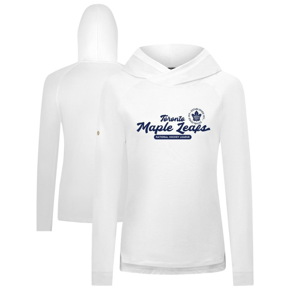 NHL Toronto Maple Leafs Levelwear Women's Slender Monument Raglan Pullover Hoodie - White