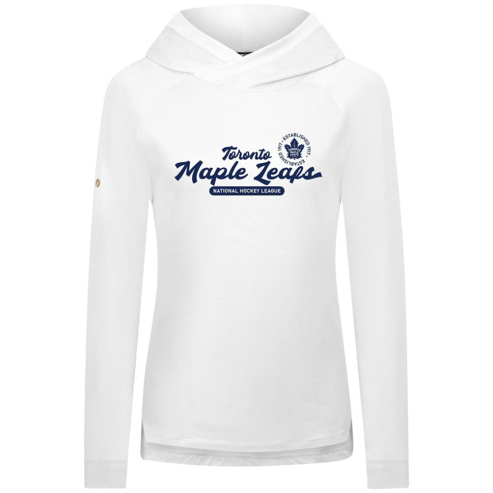 NHL Toronto Maple Leafs Levelwear Women's Slender Monument Raglan Pullover Hoodie - White