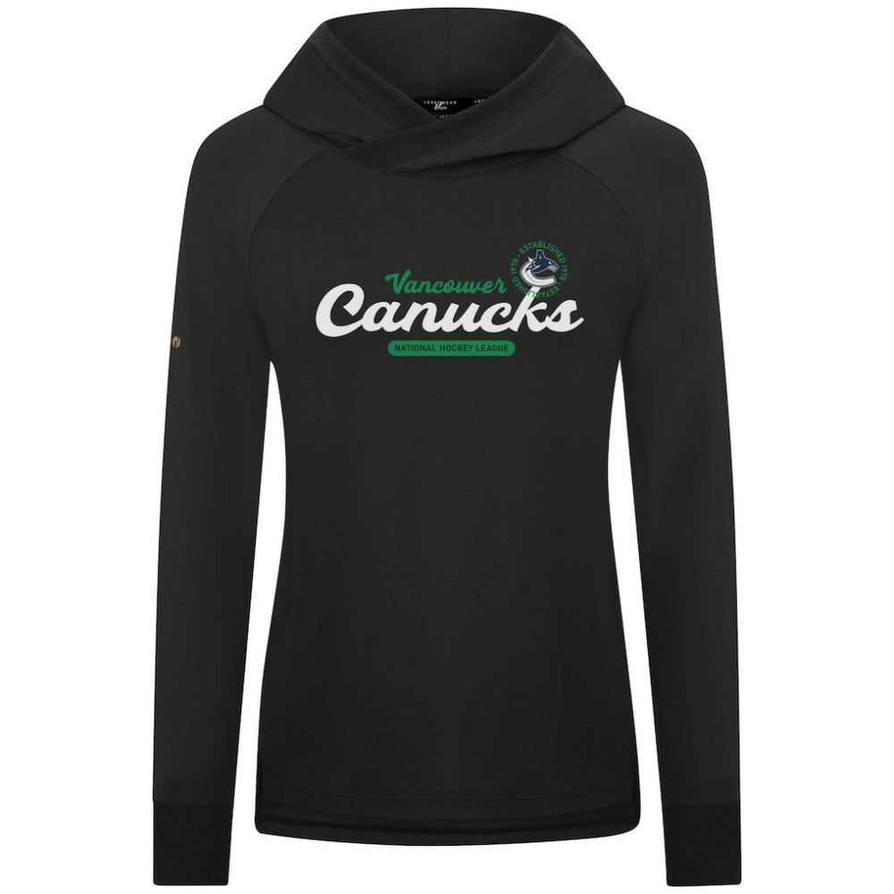 NHL Vancouver Canucks Levelwear Women's Slender Monument Raglan Pullover Hoodie - Black