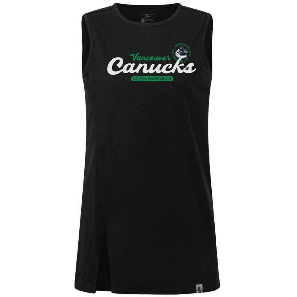 NHL Vancouver Canucks Levelwear Women's Influx Monument Tank Top - Black