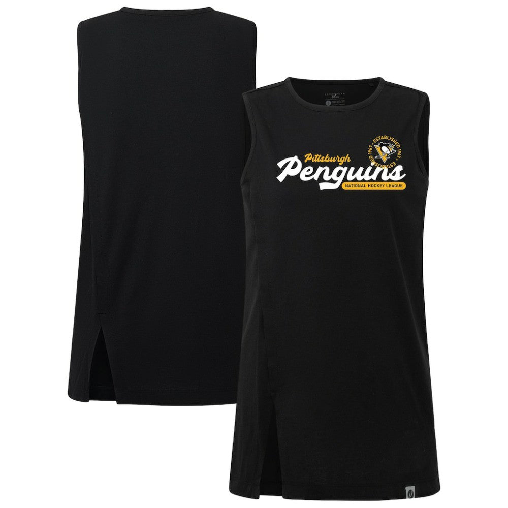 NHL Pittsburgh Penguins Levelwear Women's Influx Monument Tank Top - Black
