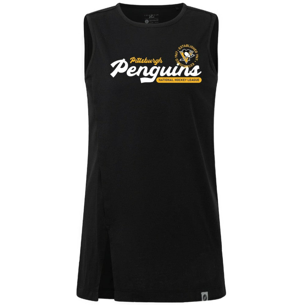 NHL Pittsburgh Penguins Levelwear Women's Influx Monument Tank Top - Black