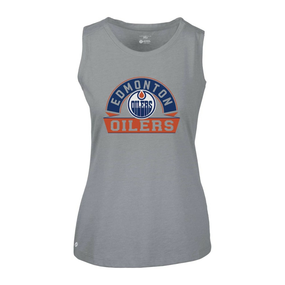 NHL Edmonton Oilers Levelwear Women's Macy Banner Arch Tank Top - Gray