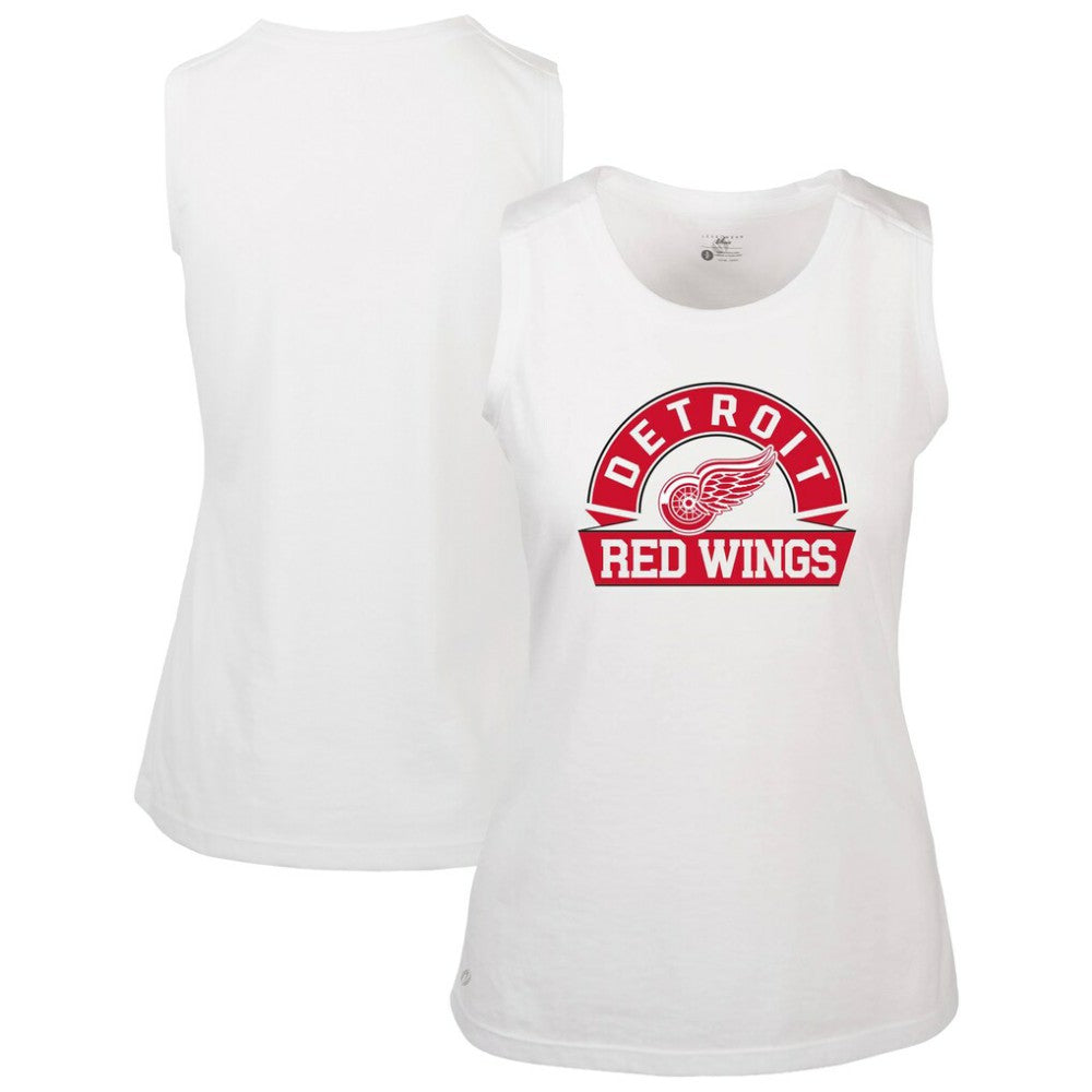 NHL Detroit Red Wings Levelwear Women's Macy Banner Arch Tank Top - White