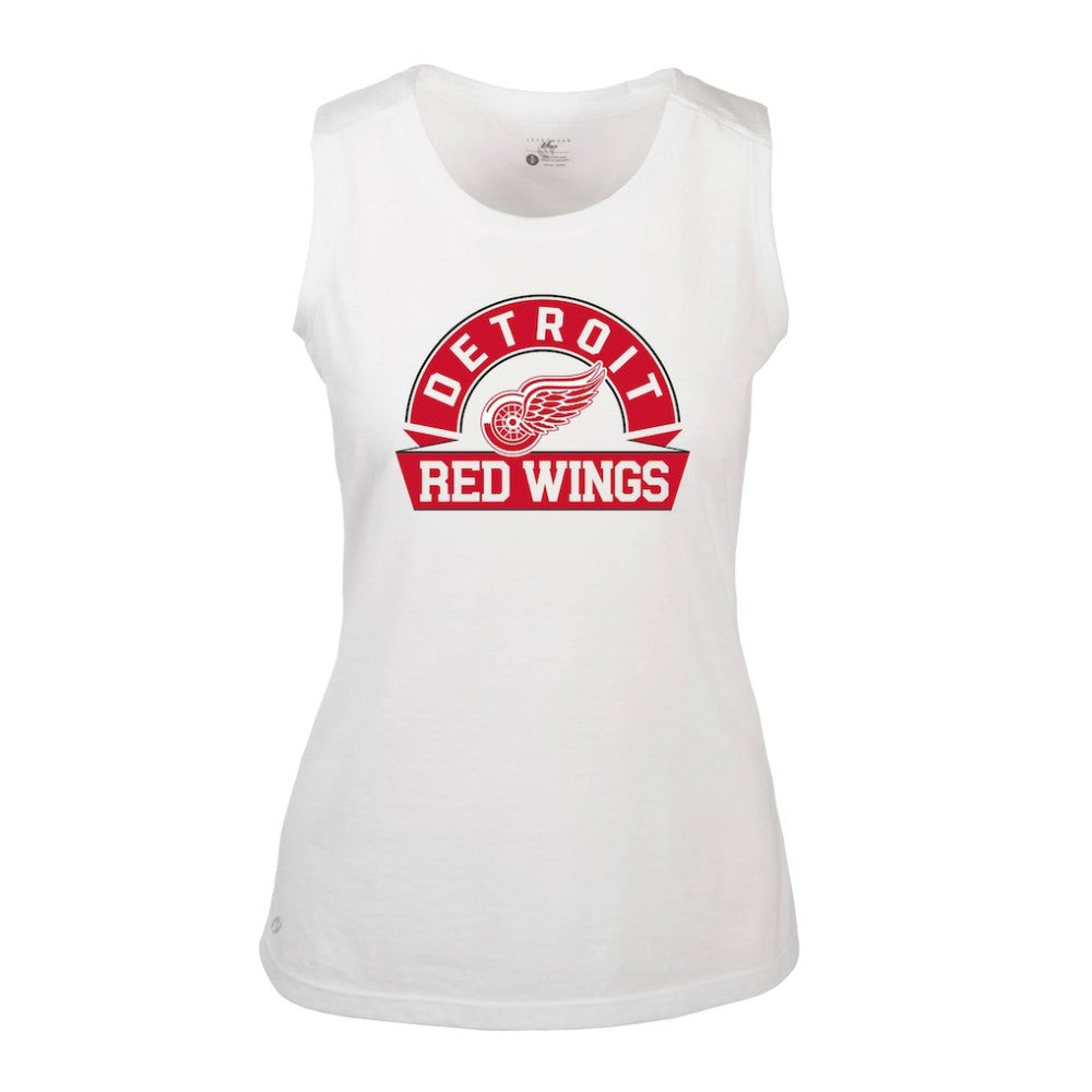 NHL Detroit Red Wings Levelwear Women's Macy Banner Arch Tank Top - White