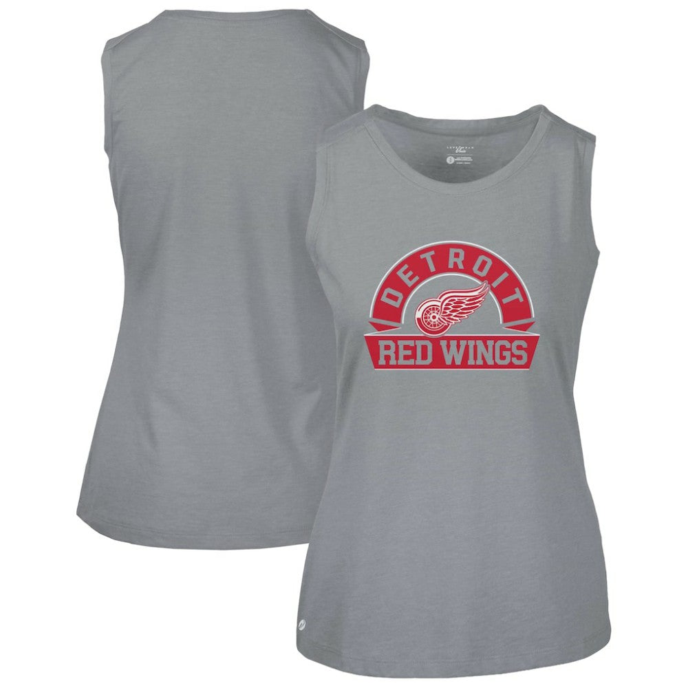 NHL Detroit Red Wings Levelwear Women's Macy Banner Arch Tank Top - Gray