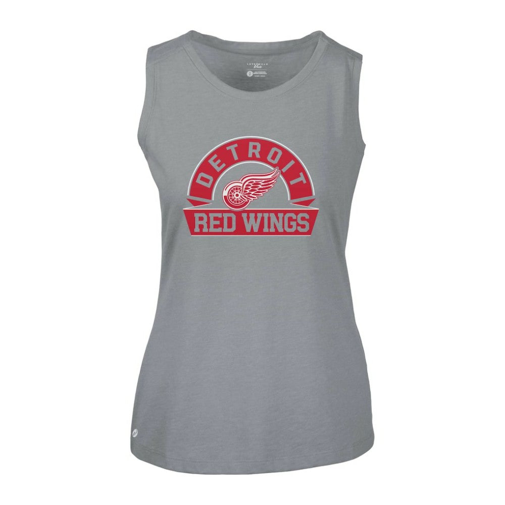 NHL Detroit Red Wings Levelwear Women's Macy Banner Arch Tank Top - Gray