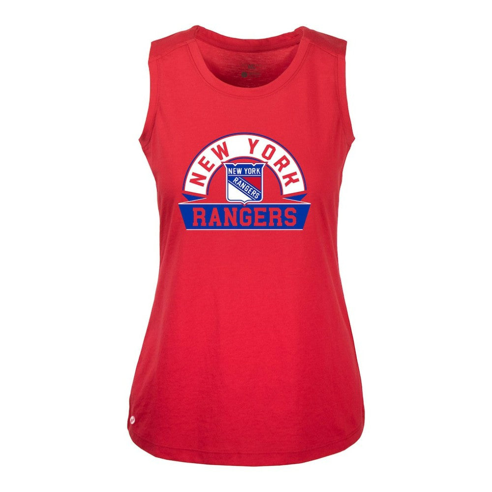 NHL New York Rangers Levelwear Women's Macy Banner Arch Tank Top - Red