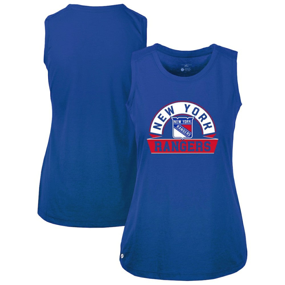 NHL New York Rangers Levelwear Women's Macy Banner Arch Tank Top - Royal