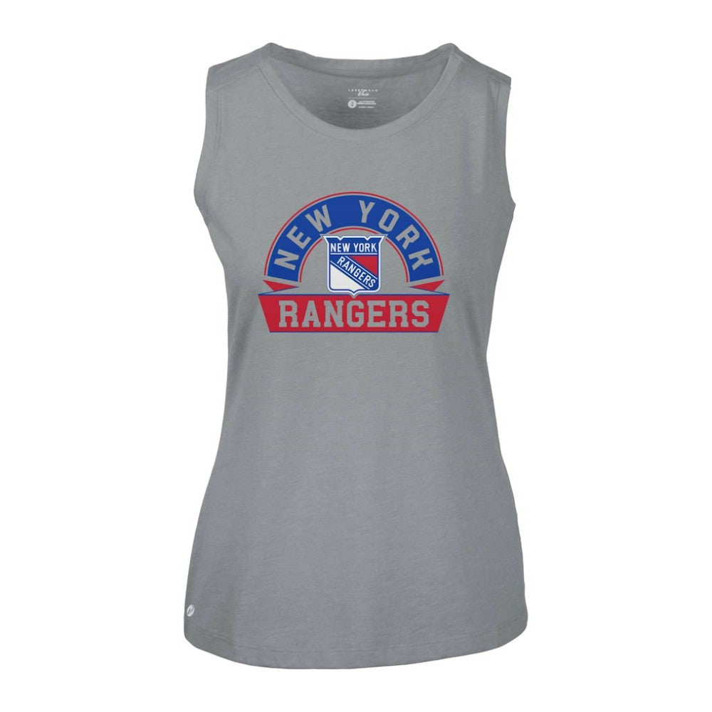 NHL New York Rangers Levelwear Women's Macy Banner Arch Tank Top - Gray