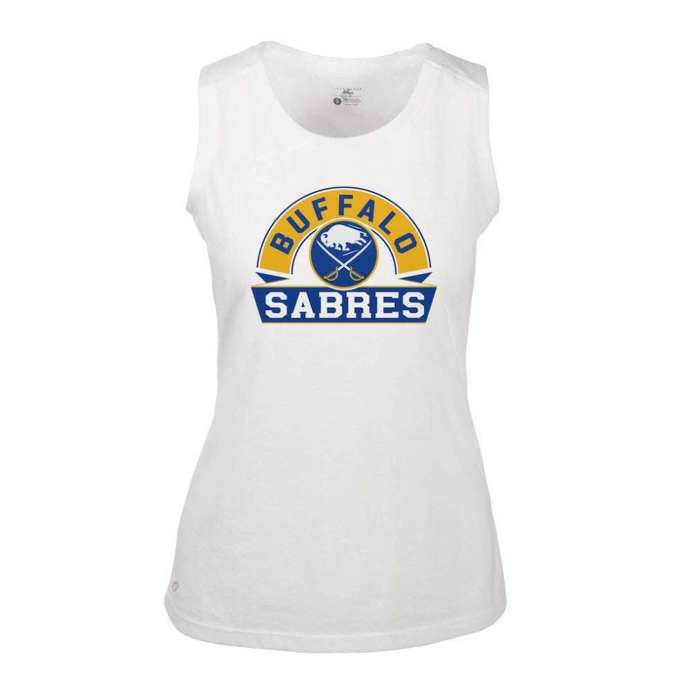 NHL Buffalo Sabres Levelwear Women's Macy Banner Arch Tank Top - White