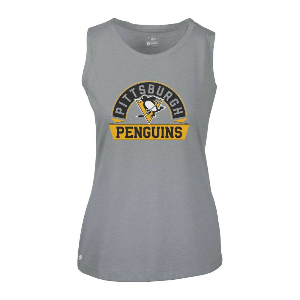NHL Pittsburgh Penguins Levelwear Women's Macy Banner Arch Tank Top - Gray