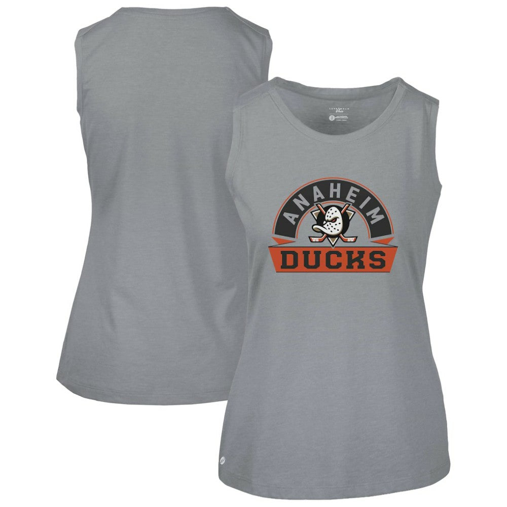 NHL Anaheim Ducks Levelwear Women's Macy Banner Arch Tank Top - Gray