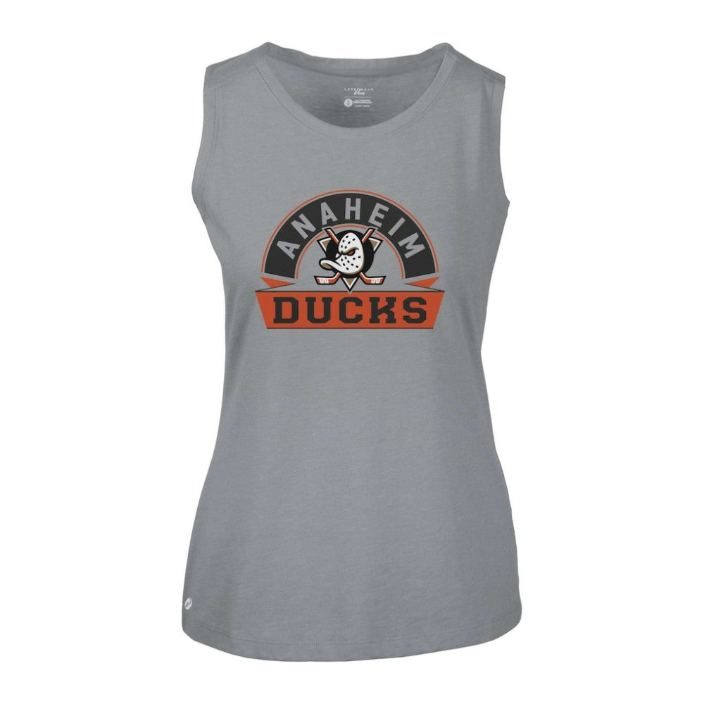 NHL Anaheim Ducks Levelwear Women's Macy Banner Arch Tank Top - Gray