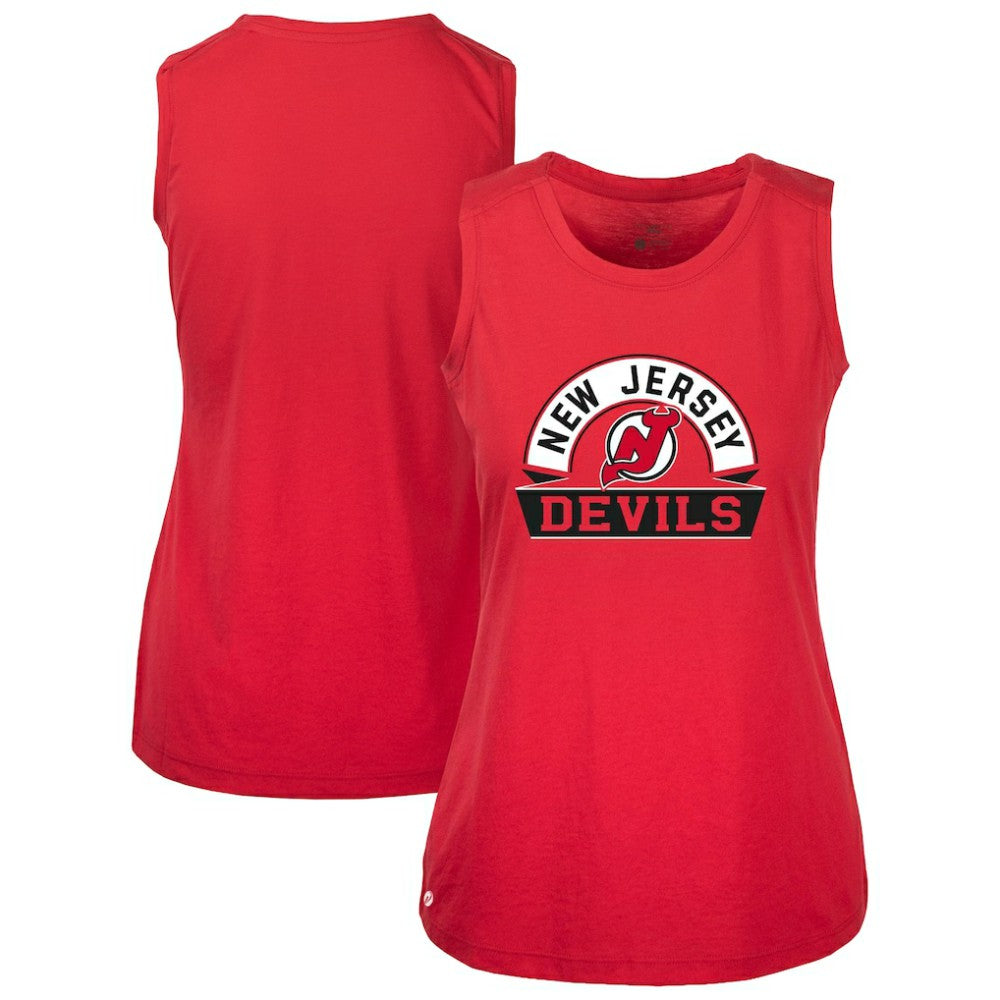 NHL New Jersey Devils Levelwear Women's Macy Banner Arch Tank Top - Red