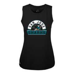 NHL San Jose Sharks Levelwear Women's Macy Banner Arch Tank Top - Black