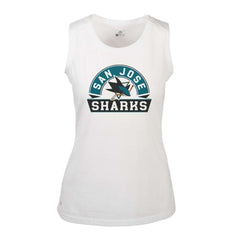 NHL San Jose Sharks Levelwear Women's Macy Banner Arch Tank Top - White
