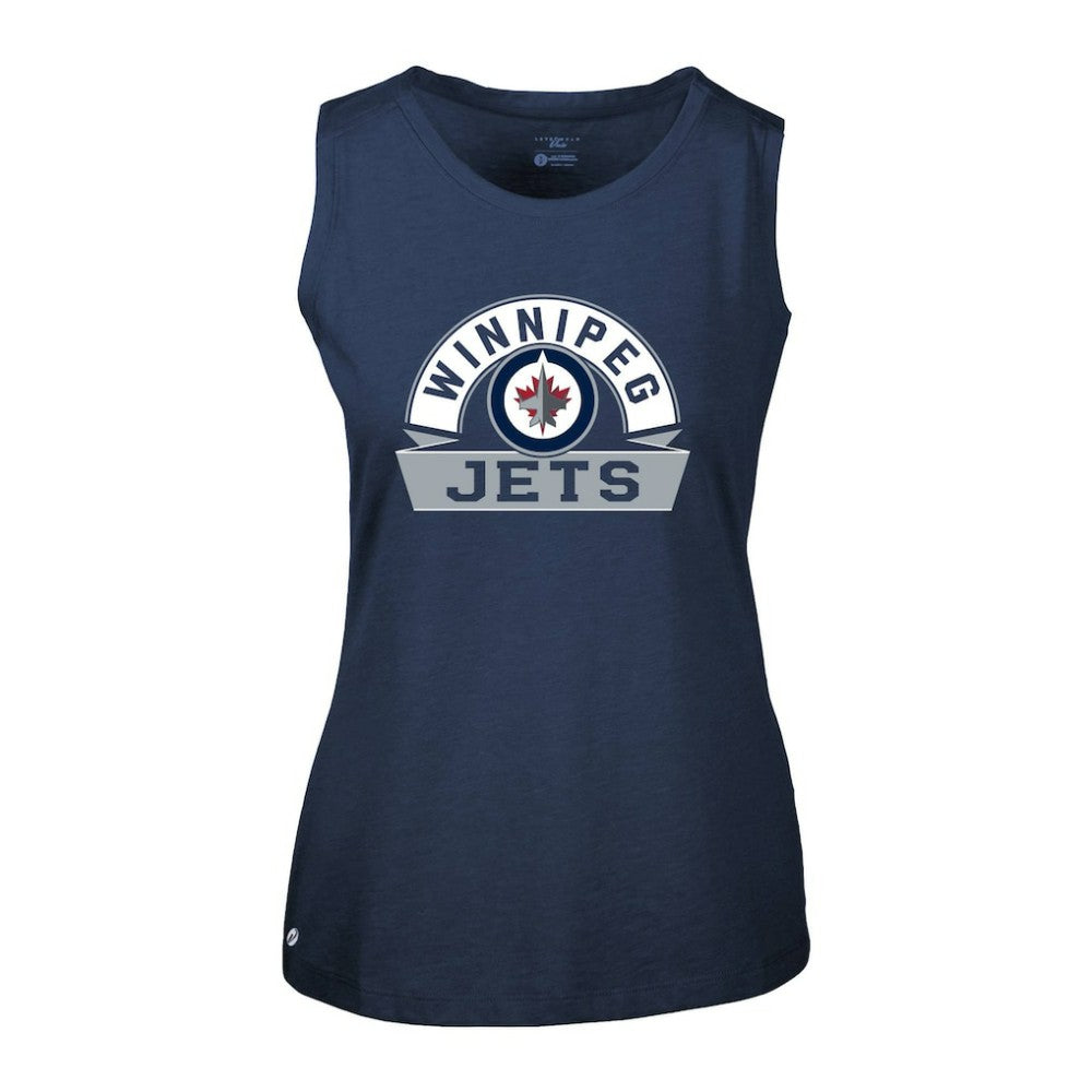 NHL Winnipeg Jets Levelwear Women's Macy Banner Arch Tank Top - Navy