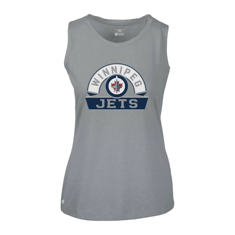 NHL Winnipeg Jets Levelwear Women's Macy Banner Arch Tank Top - Gray