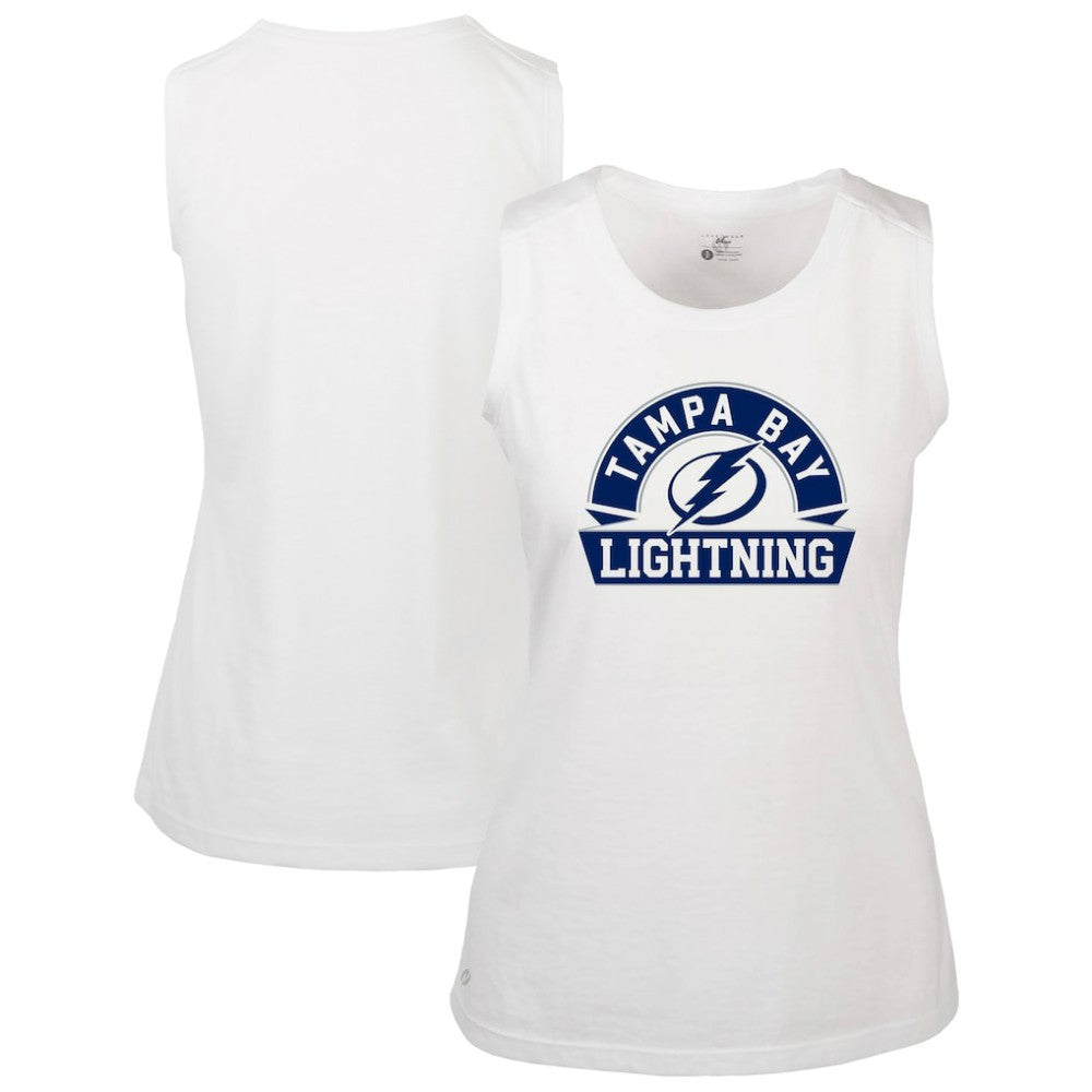 NHL Tampa Bay Lightning Levelwear Women's Macy Banner Arch Tank Top - White