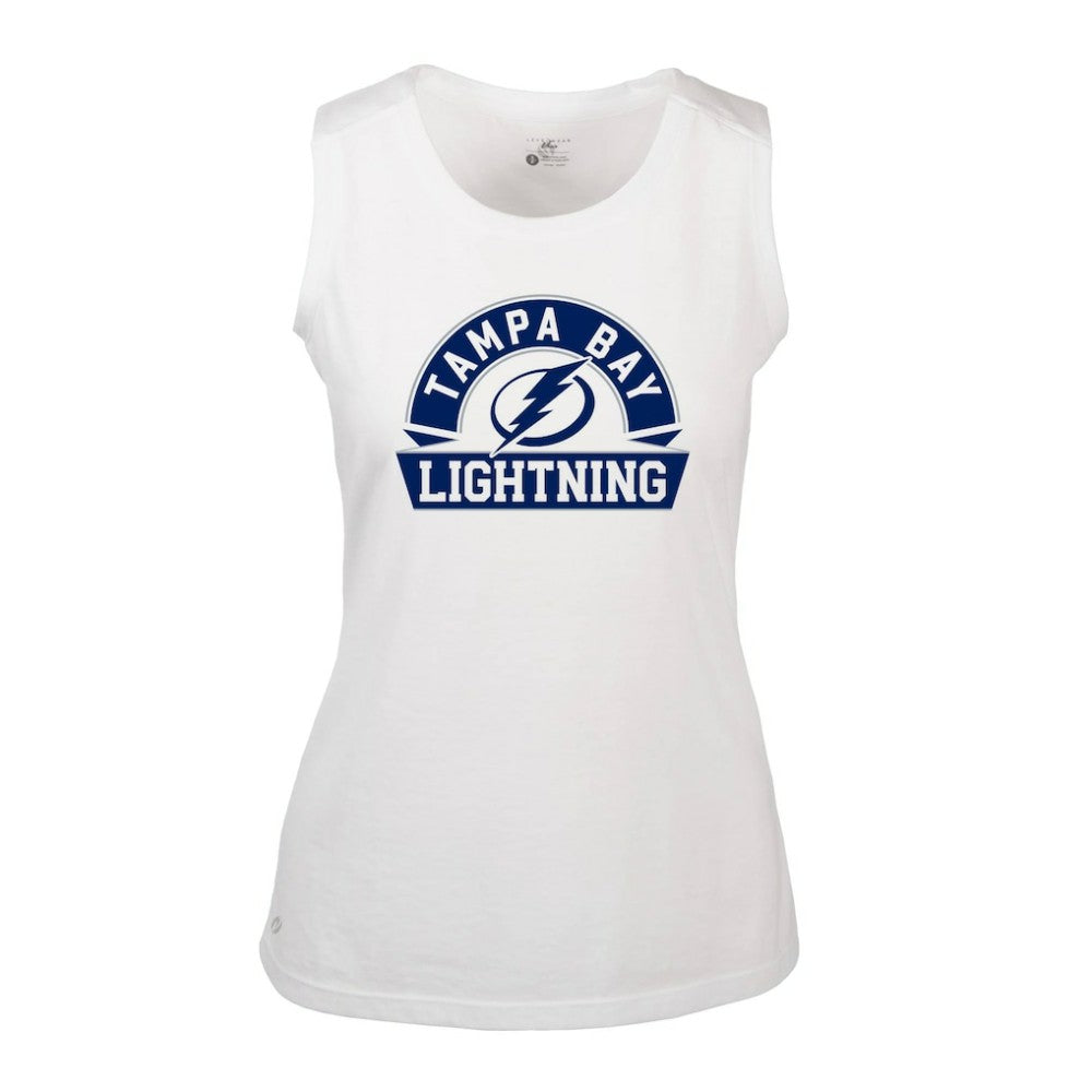 NHL Tampa Bay Lightning Levelwear Women's Macy Banner Arch Tank Top - White